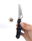 Spyderco C14FSBKBL3 RESCUE™ 3 Lightweight Thin Blue Line Serrated