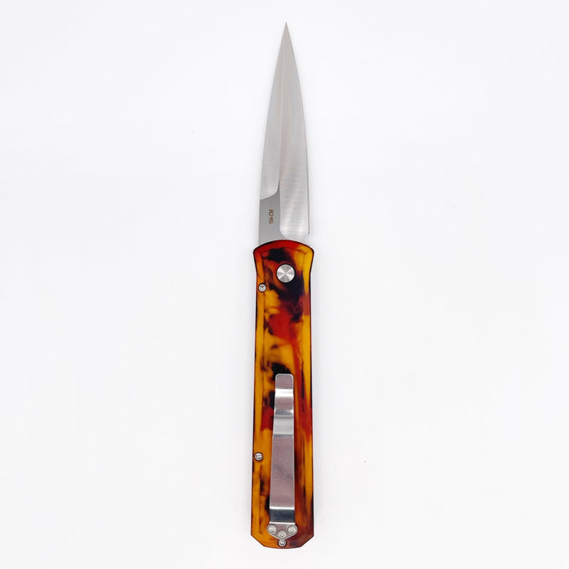 Pro-Tech 921-DF1 Godfather Automatic 4in Spear Point Blade Del Fuego custom Anodize Handles