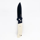Pro-Tech Knives Bob Terzuola BT2752 Folding Knife 3.5in Magnacut DLC Coated Steel Blade Ivory Micarta Inlayed Handles