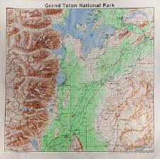 Topographic Map Cotton Bandana - Grand Teton National Park