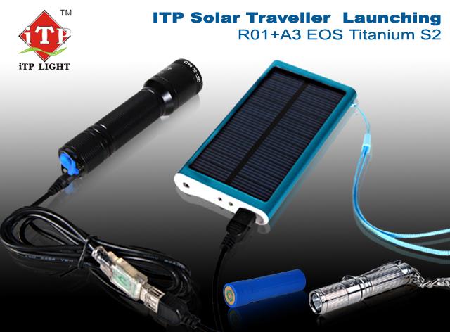 iTP Solar Traveler R01 & A3 Titanium XP-G S2 w/Solar Charger