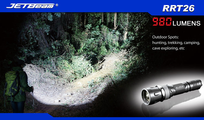 JETBeam RRT26 2 x (R)CR123 / 1 x 18650 CREE XM-L2 1080 Lumen LED Flash