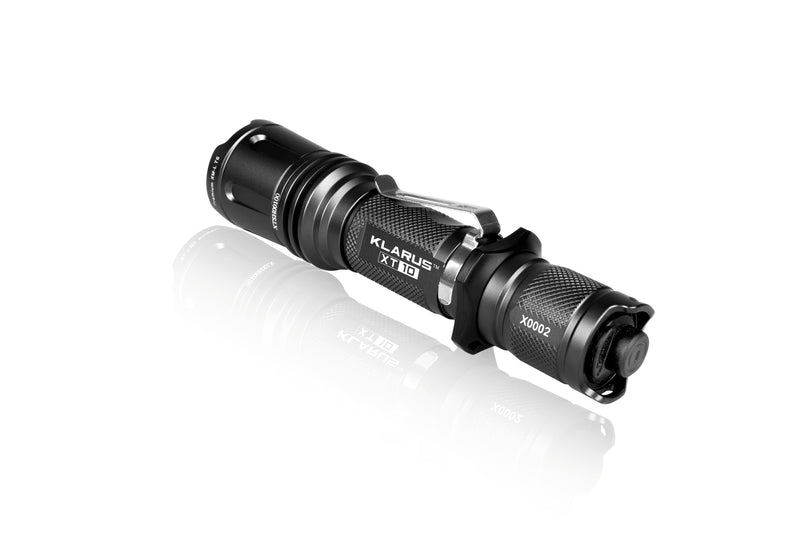 Klarus XT10 SUIT 1060 Lumen Dual Switch Tactical LED Flashlight / Battery and Charger Included - Black