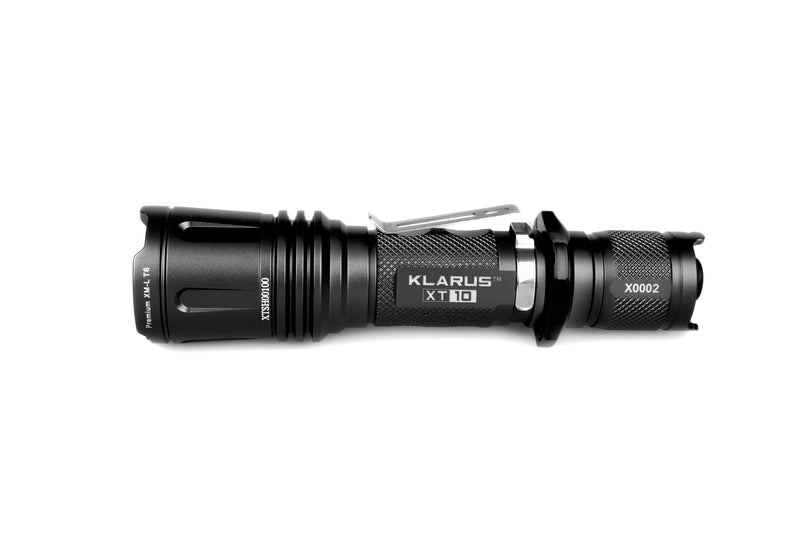 Klarus XT10 SUIT 1060 Lumen Dual Switch Tactical LED Flashlight / Battery and Charger Included - Black