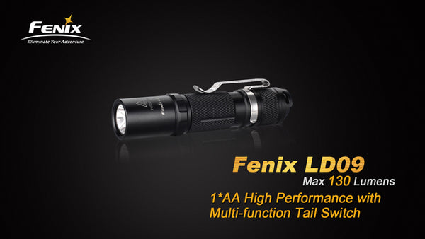 fenix e12 cree xp e2 130 lumen led flashlight Fenix LD09 1 x AA CREE XP-E2 130 Lumen LED Flashlight