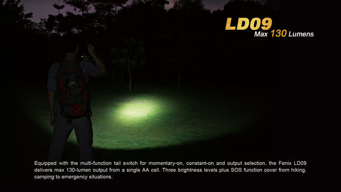 fenix e12 cree xp e2 130 lumen led flashlight Fenix LD09 1 x AA CREE XP-E2 130 Lumen LED Flashlight