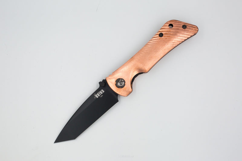 Southern Grind Copper Spider Monkey Tanto PVD Coated S35VN Folding Knife (3.25" Blade)