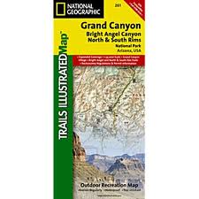 National Geographic Grand Canyon Bright Angel Canyon N/S Rim Map