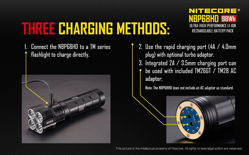 can flashlights take rechargeable batteries Nitecore NBP68HD Li-Ion Rechargeable Battery Pack for Nitecore TM38, T