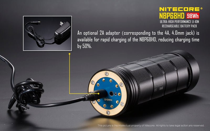 Nitecore NBP68HD Li-Ion Rechargeable Battery Pack for Nitecore TM38, TM28, TM15, TM26, TM36 Flashlights (8 x 18650)