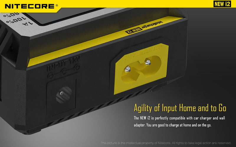 Nitecore Intellicharge i2 Dual Bay Lithium Ion/NiMh/NiCd Battery Charger