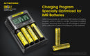 Nitecore UMS4 4-Slot USB Fast Battery Charger – LCD Display & 3000mA Quick Charge