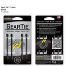 Nite Ize Gear Tie 3 inch - Black 4pk