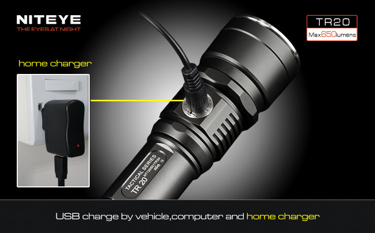 Niteye TR20 CREE XM-L U2 LED 650 Lumen Flashlight
