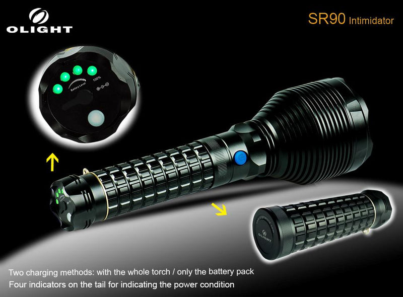 olight flashlight fire starter Olight SR90 Intimidator 2200 Lumens SST-90 Flashlight