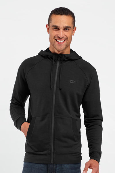 Icebreaker Men's Merino Wool Quattro Long Sleeve Zip Hoodie