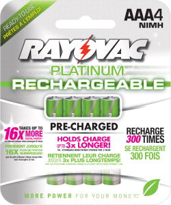 Rayovac AAA NiMh Low Self Discharge Batteries - 4 Pack