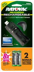 Rayovac USB Charger w/ 2 Low Self Discharge AA NiMh Batteries
