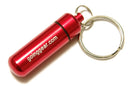 Aluminum Small Waterproof Capsule / Pill Fob - Red