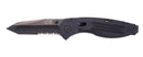 SOG Aegis Tanto 1/2 Serrated Assisted Opening Knife - Black TiNi