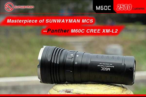 Sunwayman M60C Panther Triple CREE XM-L2 2500 Lumen Flashlight