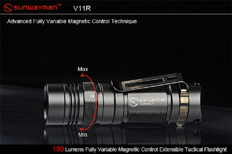 Sunwayman V11R CREE XM-L U2 Variable Output 1 x CR123 / 1 x AA 500 Lumen LED Flashlight