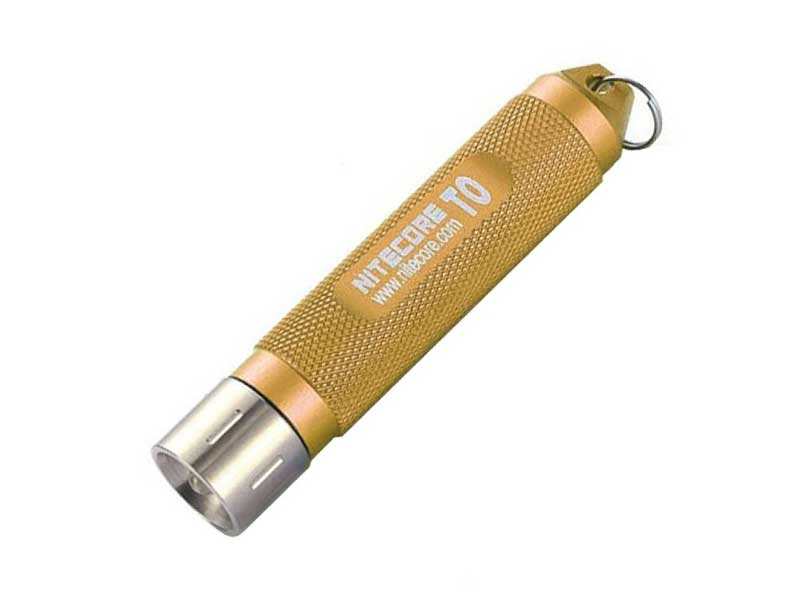 Nitecore T0 12 Lumen LED Keychain Flashlight-Gold