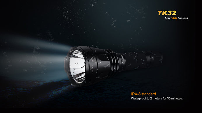 Fenix TK32 2 x CR123 / 1 x 18650 CREE XM-L2 U2 900 Lumen Multi Color LED Flashlight