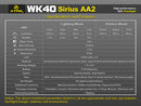 XTAR WK40 Sirius AA2 220 Lumen 2 x AA Flashlight