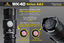 XTAR WK40 Sirius AA2 220 Lumen 2 x AA Flashlight